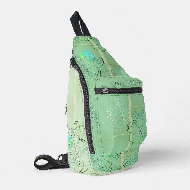 Sac À Bandoulière Trèfles Imprimés Brumeux  (Coin gauche)
