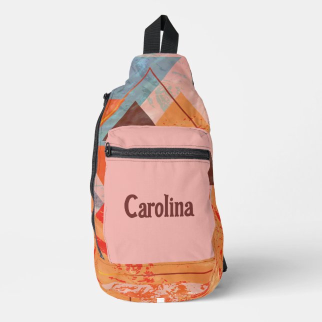 Sac À Bandoulière Triangles abstrait motif de bloc de couleur géomét (Recto)