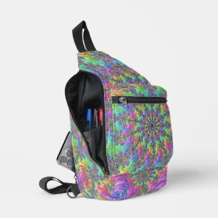 Sac À Bandoulière Trippy coloré Super éclat fractal