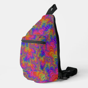 Sac À Bandoulière Trippy Funky Bold Vibrant Arc-en-ciel Abstrait Fra