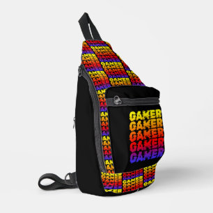 Sac À Bandoulière Typographie colorée de jeu pour joueur