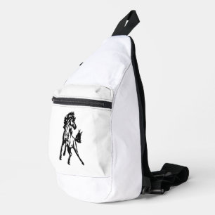 Sac À Bandoulière Un cheval sautant fringant dans la nature
