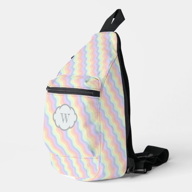 Sac À Bandoulière Vagues Arc-en-ciel Pastel (Coin droit)