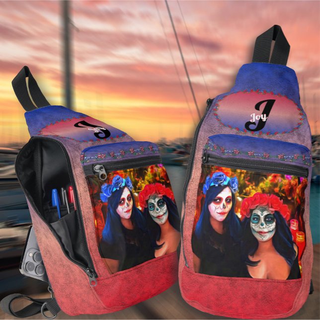 Sac À Bandoulière Vallarta Catrinas avec fleurs et bougies 1718 (Créateur téléchargé)