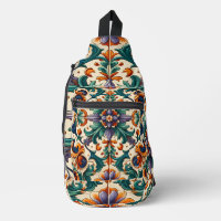 Vert orange violet portugais Azulejos Carreaux Art