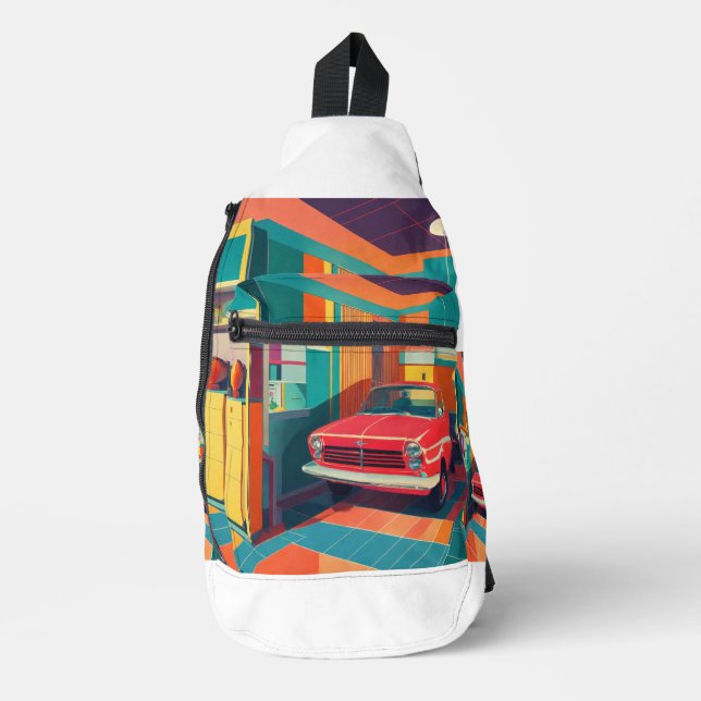 Sac À Bandoulière "Vibes de garage rétro" (Recto)