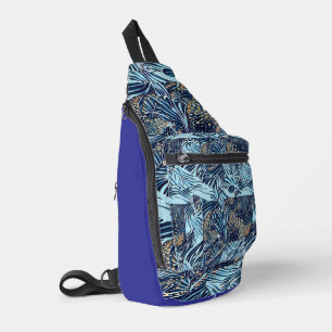 Sac À Bandoulière Vie marine et design botanique abstrait motif