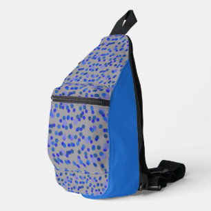 Sac À Bandoulière violet, bleu et gris à pois