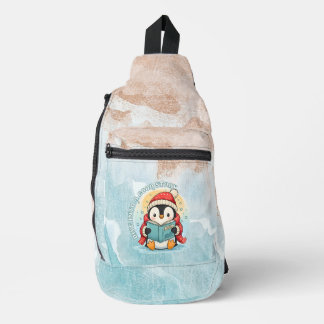 Sac À Bandoulière Whimsical Penguin Reader Artistic Sling Bag