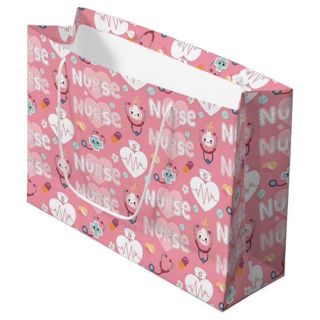 Sac à cadeau à motif continu de vie d'infirmière r (Devant Angle)