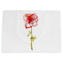 Sac à cadeau aquarelle et encre rose