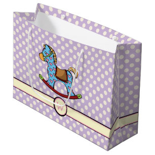 Sac à cadeau Cheval à Bascule Cœurs Délicieux