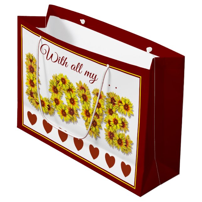 Sac à cadeau d'amour Tournesol (Devant Angle)