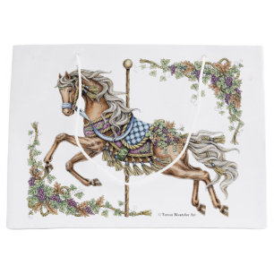 Sac à cadeau de cheval de carrousel d'automne