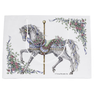 Sac à cadeau de cheval de carrousel d'été