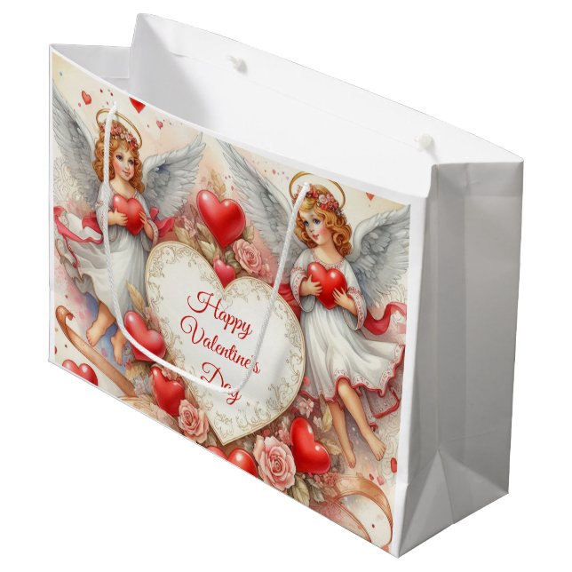 Sac à cadeau de la Saint-Valentin aux anges chérub (Devant Angle)