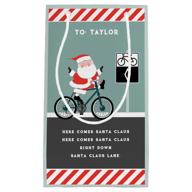 Sac à cadeau de vacances de vélo amusant (Devant)