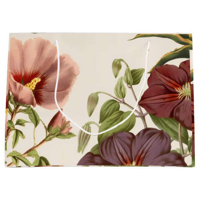 Sac à Cadeau Floral Élégant Grand (Devant)