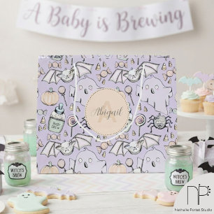 Sac à cadeau géant Halloween bébé violet pastel
