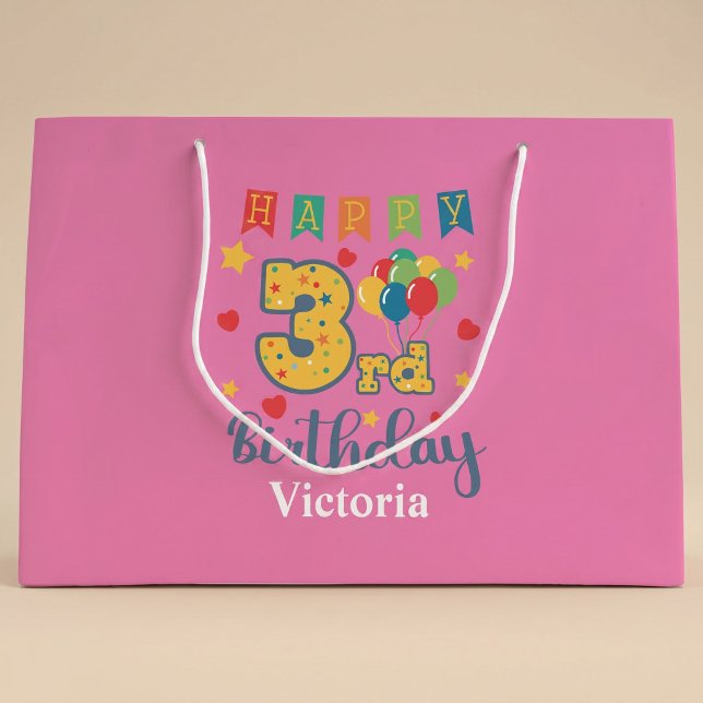 Sac à cadeau grand format pour 3ème anniversaire (Créateur téléchargé)