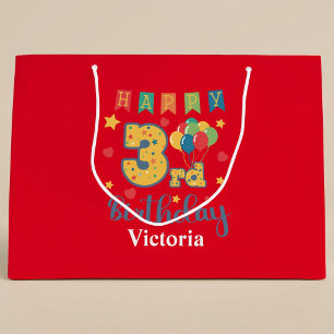Sac à cadeau grand format pour 3ème anniversaire