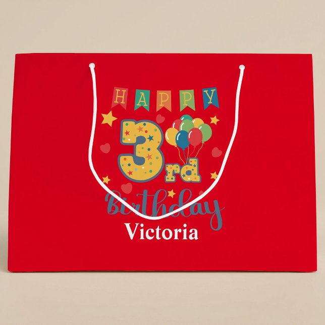 Sac à cadeau grand format pour 3ème anniversaire (Créateur téléchargé)