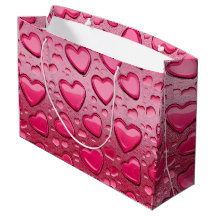 Sac à cadeau grand format Saint-Valentin à cœurs r