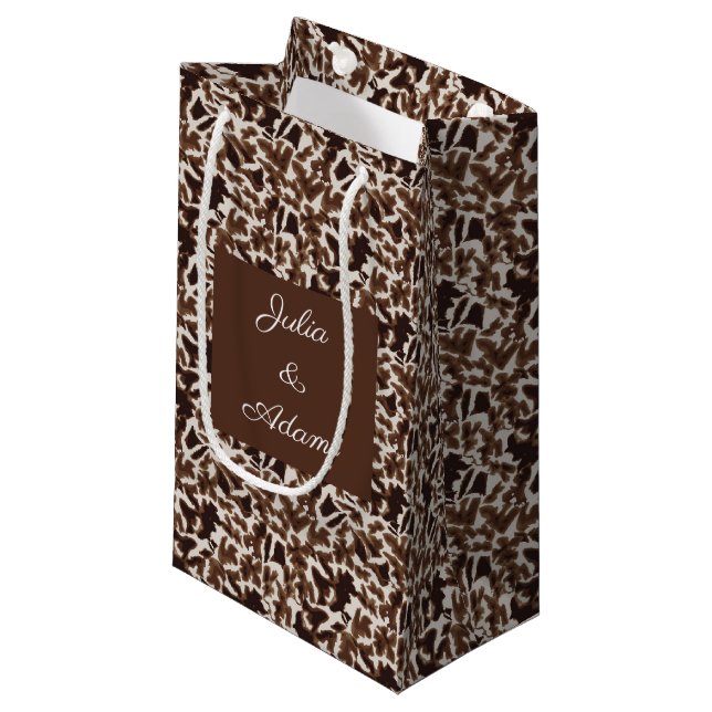 Sac à cadeau marron Girafe (Devant Angle)