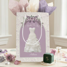 Sac à Cadeau Moyen Élégant Dusty Mauve Bride To Be