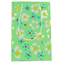 Sac à cadeau moyen fleuri à motif de pâquerette pa