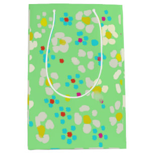 Sac à cadeau moyen fleuri à motif de pâquerette pa