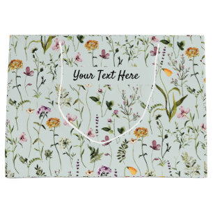 Sac à cadeau personnalisé à motif de jardin de fle