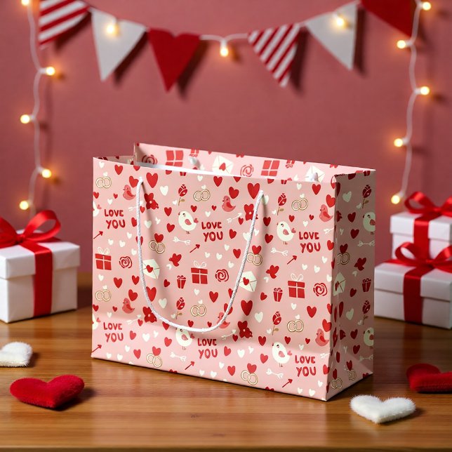 Sac à cadeau rose pour la Saint-Valentin (Créateur téléchargé)