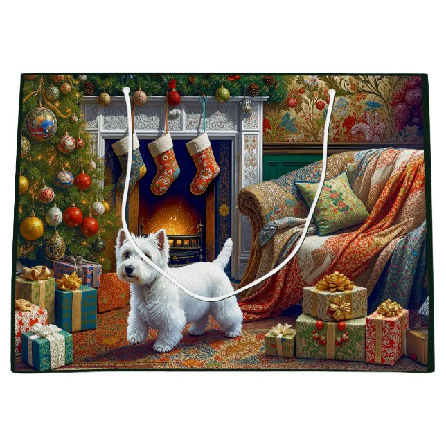 Sac à cadeaux grand format Terrier West Highland (Devant)