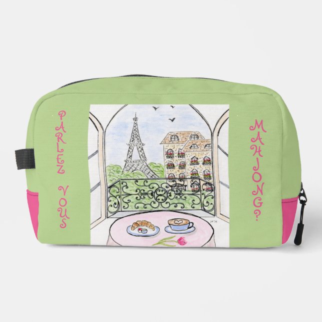 Sac à carreaux Mahjong avec fermeture éclair tour  (Recto)