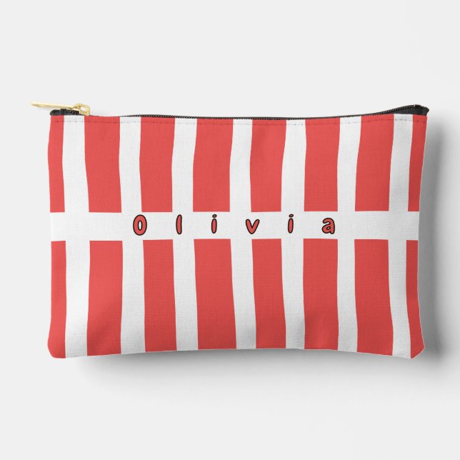 Sac à cosmétiques rayé personnalisé (Recto)