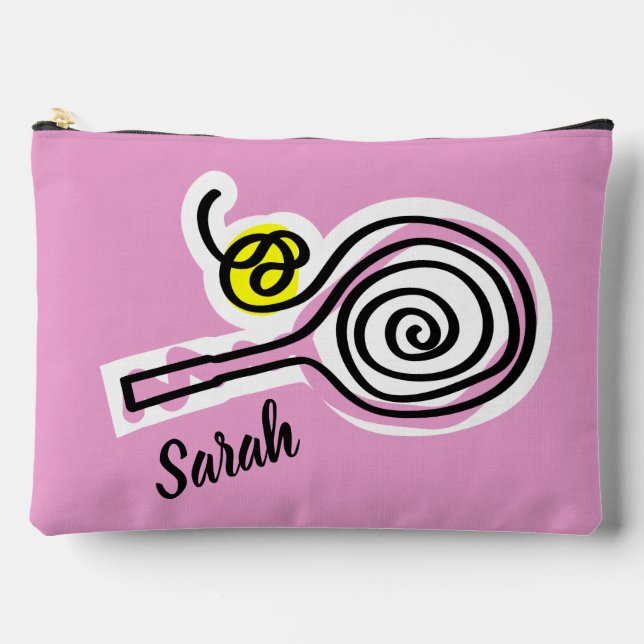 Sac à cosmétiques rose mignon avec design de raque (Recto)