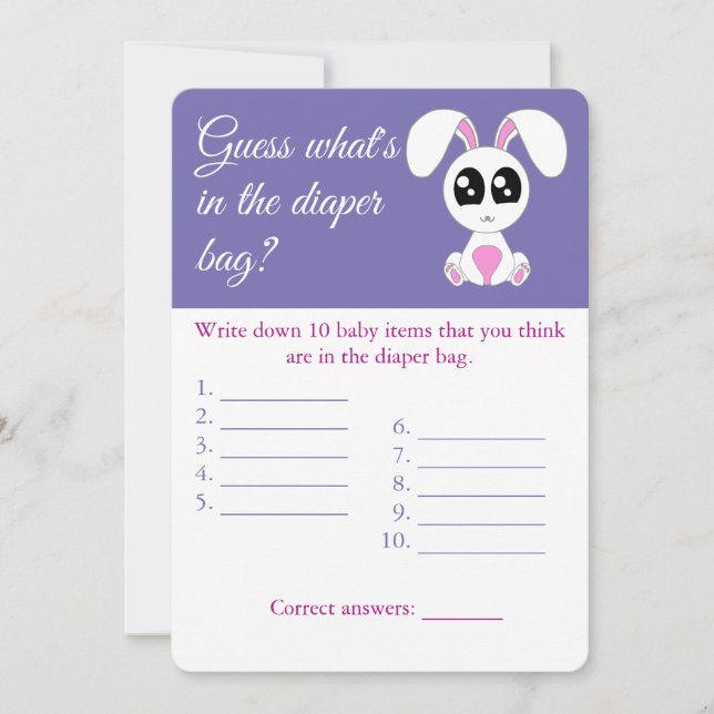 Sac à couches, Baby shower, prospectus de carte de (Devant)