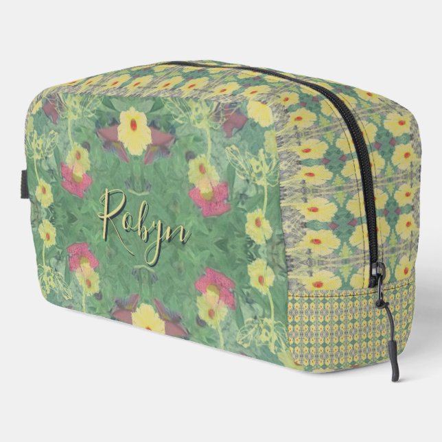 Sac à coudre à impression à fond de forêt florale (Coin droit)