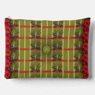 Sac à coudre à rayures vertes, Tissu Tufté