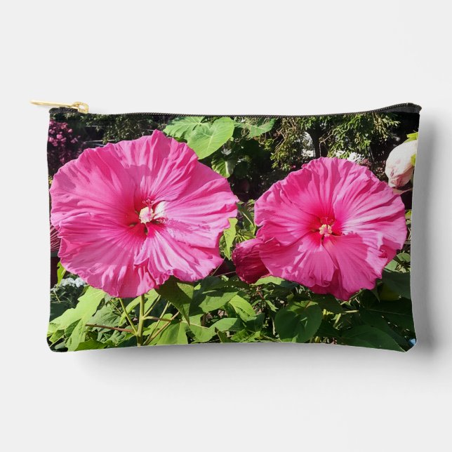 Sac à coudre imprimé à l'hibiscus rose (Recto)