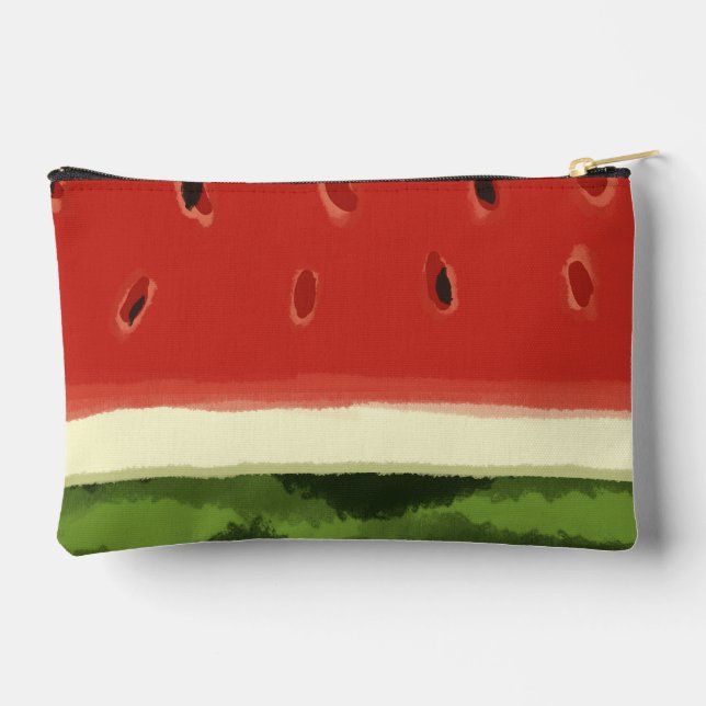 Sac à coudre imprimé d'une pastèque aquarelle roug (Verso)