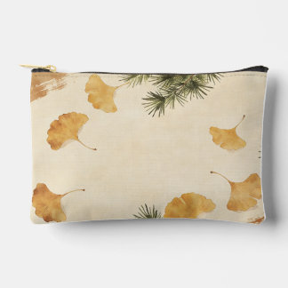 Sac à coudre imprimé feuille de ginkgo et aiguille