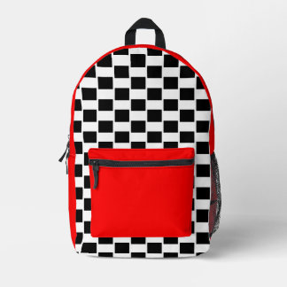 Sac à coudre noir et blanc coché rouge 4Ann