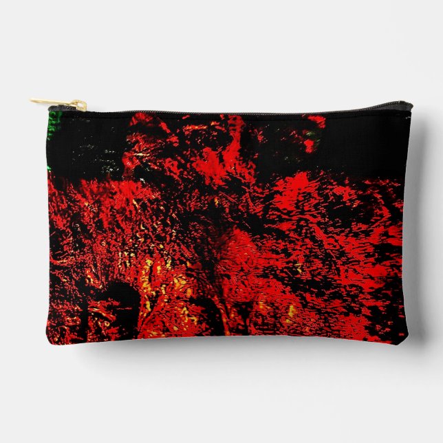 Sac à coudre rouge recyclé, texture abstraite fonc (Recto)