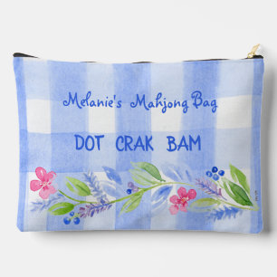 Sac à dés en tuiles de Mahjong à carreaux de fleur