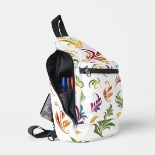Sac à dos à bandoulière à motif de feuilles botani