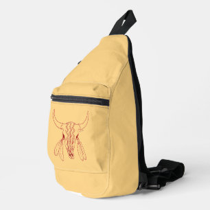 Sac à dos à bandoulière en cuir fauve Red Ghost Da