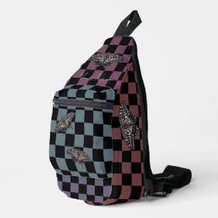 Sac à dos à carreaux multicolores avec nom HAMbyWG