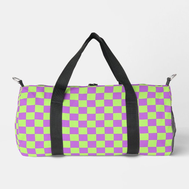 Sac à dos à carreaux violet et lime Print Cut Sew (Recto)
